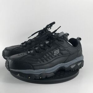 Skechers Energy After Burn Black Leather Comfort Shoes 50081EW Men’s Size 13 W